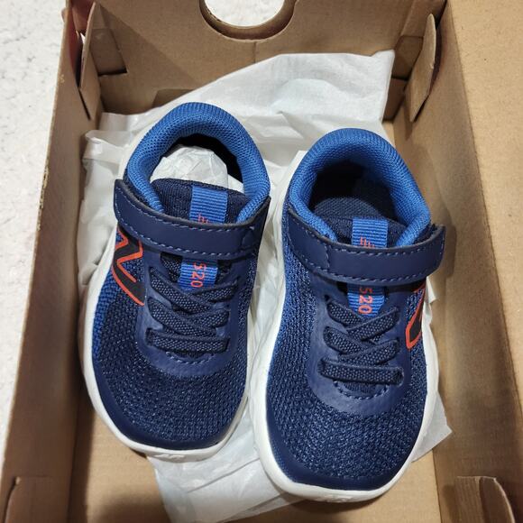NIB New Balance Baby 520 V8 Bungee Running Shoe Navy size 3 US Unisex Infant - Picture 6 of 7